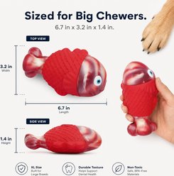 Kseroo Mixed Clownfish Beef Flavored Rubber & Nylon Hybrid Dog Chew Toy with Squeaker, Red slide 2 of 9