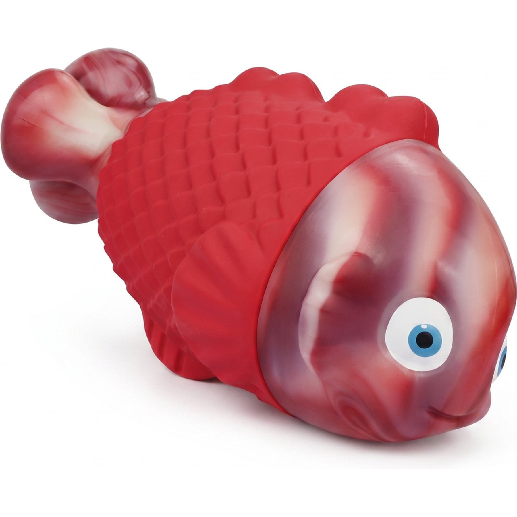 Kseroo Mixed Clownfish Beef Flavored Rubber & Nylon Hybrid Dog Chew Toy with Squeaker, Red
