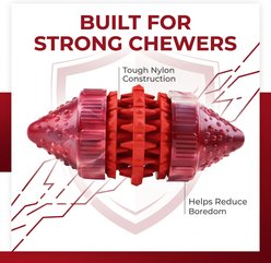 Kseroo Mixed Cone Bone Bacon Flavored Rubber & Nylon Hybrid Dental Care Dog Chew Toy, Red slide 2 of 7