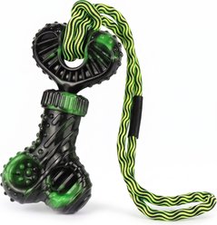 Kseroo Mixed I-Bone Interactive Bacon Flavored Nylon & Cotton Rope Dog Tug Toy with Squeaker, Green slide 1 of 7