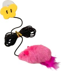 Kseroo Mouse Teaser Wand Training & Squeaky Hanging Scratchers Cat Toy, Pink