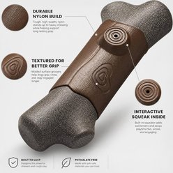 Kseroo Nylon Stick Branch Shape Aggressive Chewers Squeaky & Dental Tough Dog Chewer Toy, Brown slide 2 of 7