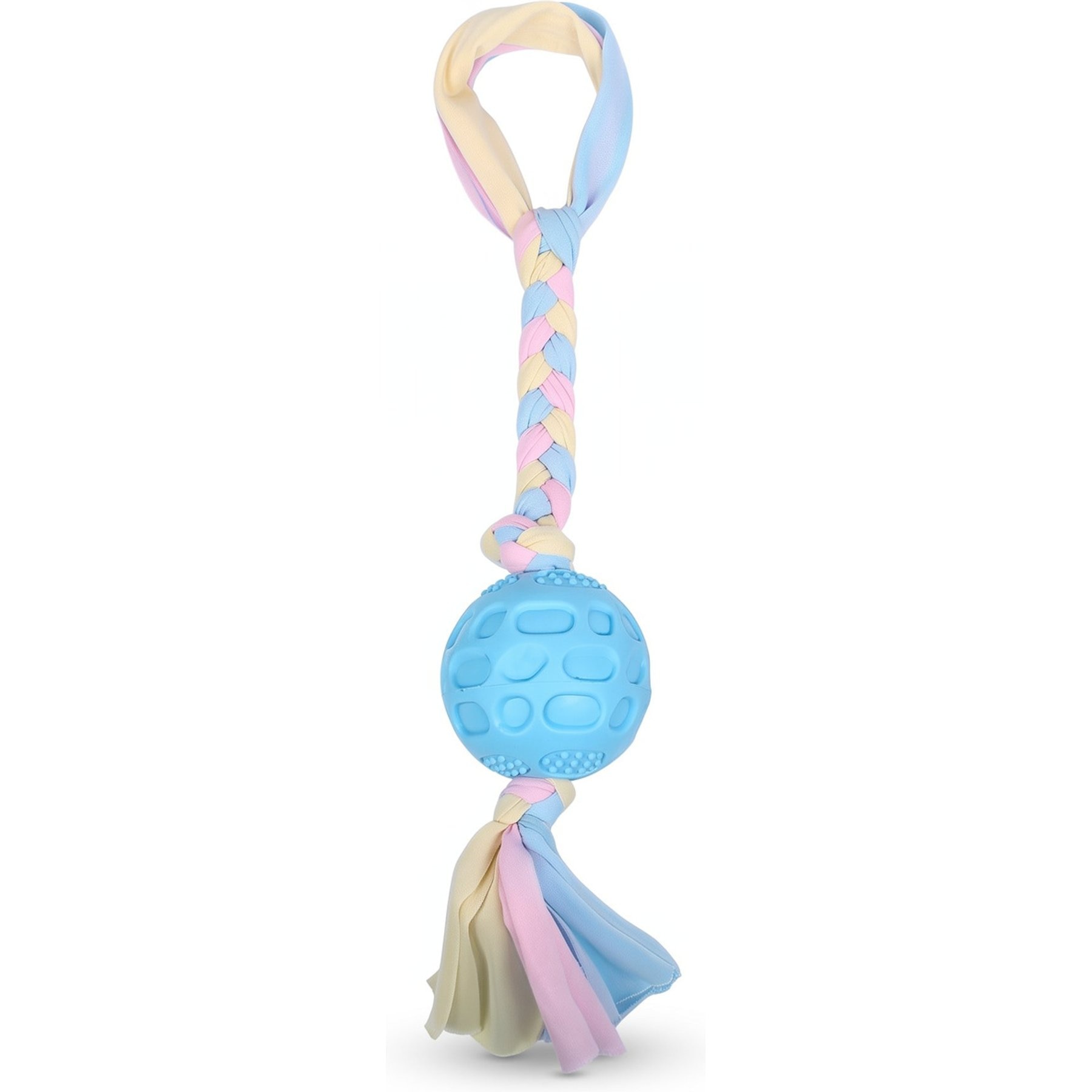 Kseroo Patterned Ball Knotted Rope Teething Training Chew Dog Toy, Blue