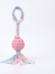 Kseroo Patterned Ball Knotted Rope Teething Training Chew Dog Toy, Pink
