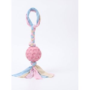 Kseroo Patterned Ball Knotted Rope Teething Training Chew Dog Toy, Pink