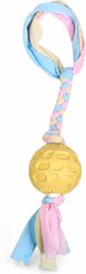Kseroo Patterned Ball Knotted Rope Teething Training Chew Dog Toy, Yellow