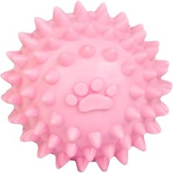 Kseroo Paw Print Spiky Ball Teething Training Chew Dog Toy, Pink