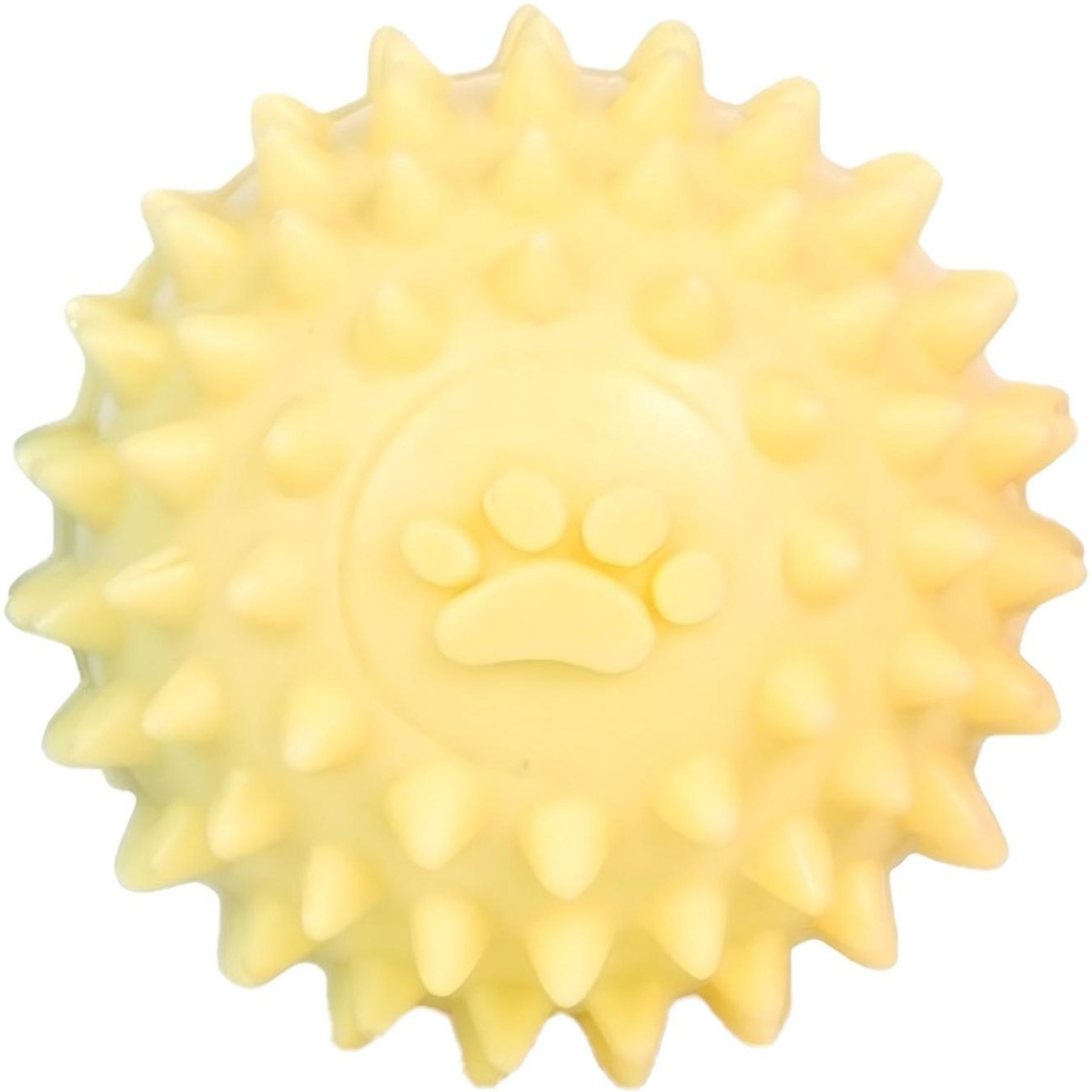 Kseroo Paw Print Spiky Ball Teething Training Chew Dog Toy, Yellow