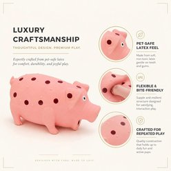 Kseroo Pig Durable Aggressive Chewers with Realistic Sound Squeaky & Dental Teething Chew Dog Toy, Pink slide 2 of 9