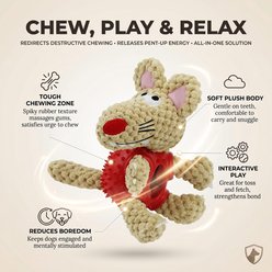 Kseroo Plush Mouse Squeaky Stuffed Animal with Rubber Core Dog Chew Toy, Red slide 2 of 9