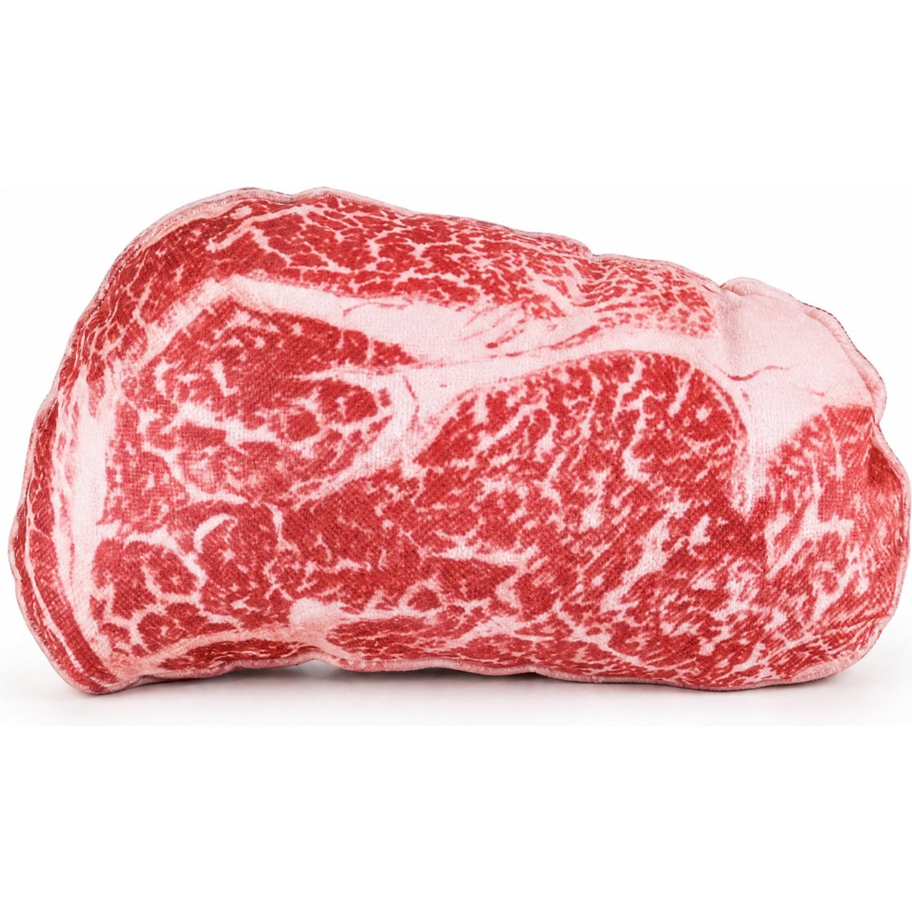 Kseroo Plush Steak Meat Shaped Squeaky & Dental Teething Chew Dog Toy, Red