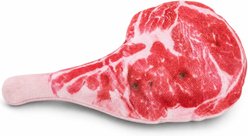 Kseroo Plush Tomahawk Meat Shaped Squeaky & Dental Teething Chew Dog Toy, Red
