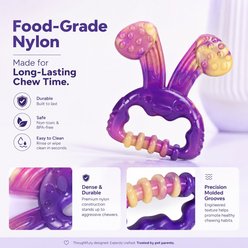 Kseroo Rabbit Beef-Flavored Nylon Tough Chew Dog Toy, Purple slide 2 of 9
