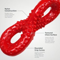 Kseroo Red Twisted 8-Bone Bacon Flavored Nylon Dental Care Dog Chew Toy, Red slide 2 of 8
