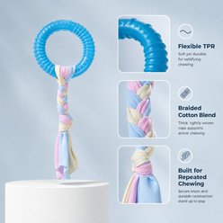 Kseroo Ring Knotted Rope Teething Training Chew Dog Toy, Blue, Large slide 2 of 9