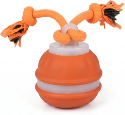 Kseroo Rope-Equipped Interactive Rolling Cat Toy Ball, Orange