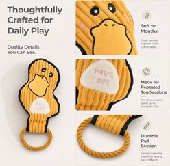 Kseroo Rope Tug Duck Shape Plush Squeaky Chew Dog Toy, Yellow slide 2 of 8