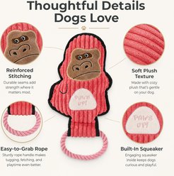 Kseroo Rope Tug Gorilla Shape Plush Exercise Chew Dog Toy, Pink slide 2 of 7