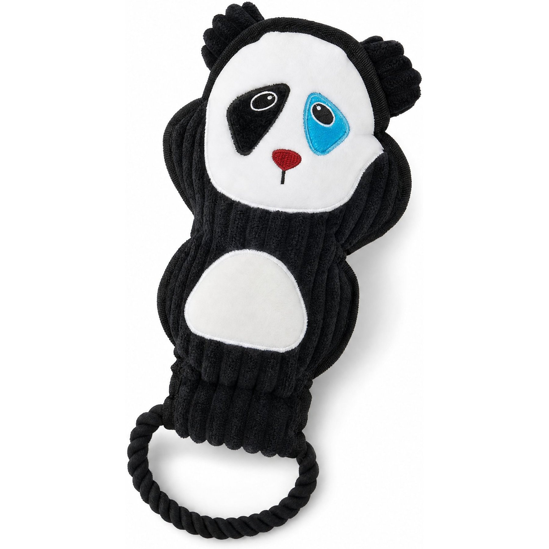 Kseroo Rope Tug Panda Shape Plush Exercise Chew Dog Toy, Black