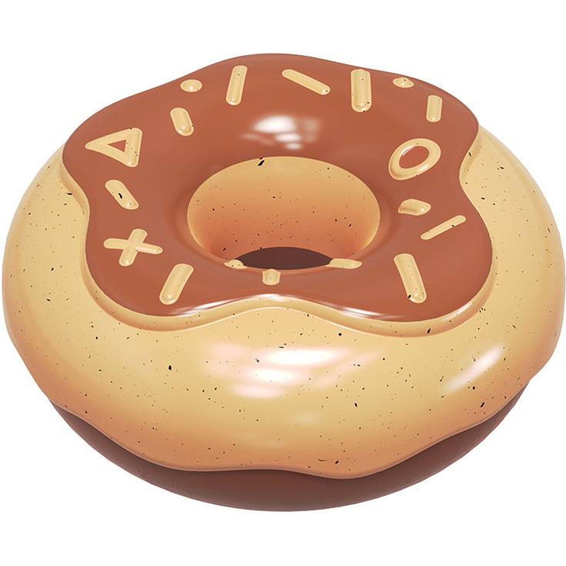 Kseroo Rubber Donut Floating Squeaky & Dental Teething Chew Dog Toy, Brown