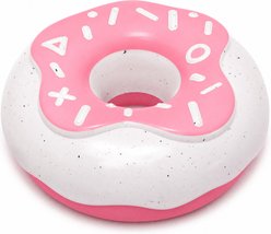 Kseroo Rubber Donut Floating Squeaky & Dental Teething Chew Dog Toy, Pink