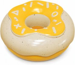 Kseroo Rubber Donut Floating Squeaky & Dental Teething Chew Dog Toy, Yellow