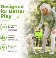 Kseroo Rubber Interactive Outdoor Training & Dental Flying Disc Dog Toy, Green slide 2 of 9