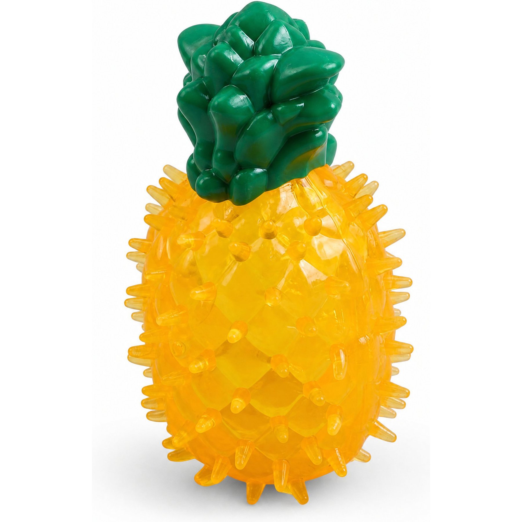 Kseroo Rubber Pineapple Fruit Squeaky Chew Dog Toy, Yellow