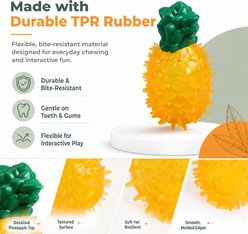Kseroo Rubber Pineapple Fruit Squeaky Chew Dog Toy, Yellow slide 2 of 8
