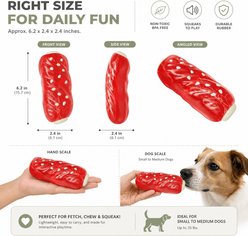 Kseroo Rubber Sausage Stick Aggressive Chewers Squeaky & Training Chew Dog Toy, Red slide 2 of 8