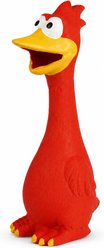 Kseroo Screaming Aggressive Chewers Chicken Squeaky & Dental Teething Chew Dog Toy, Red