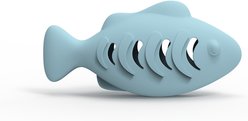 Kseroo Silicone Treat-Dispensing Fish Cat Toy, Blue