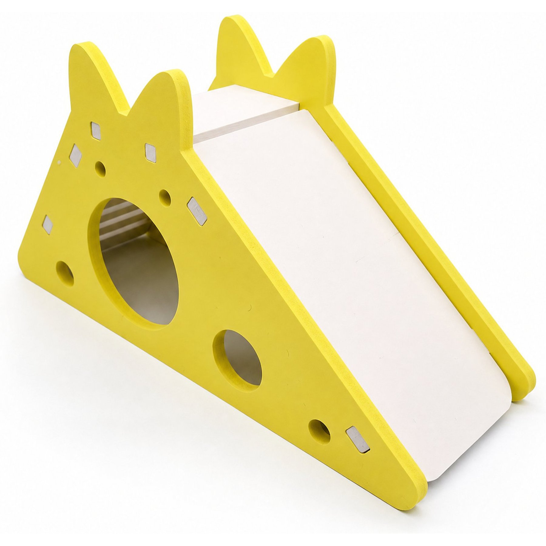 Kseroo Slide Playset House B-Style PVC Small Animal Hideout, Yellow