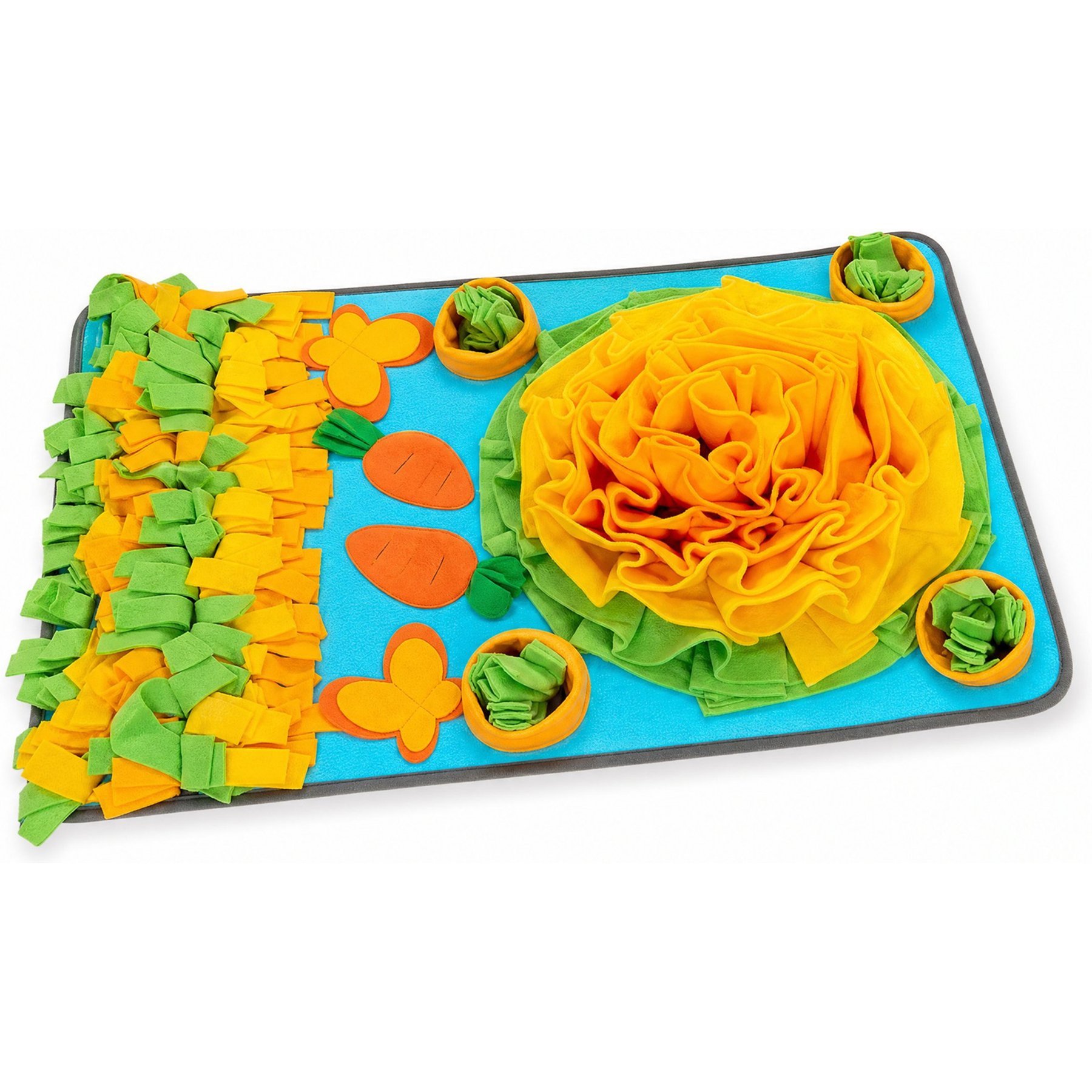 Kseroo Snuffle Mat Mental Stimulation Teething Training & Dental Treat Dispenser Dog Toy, Multicolor, Large