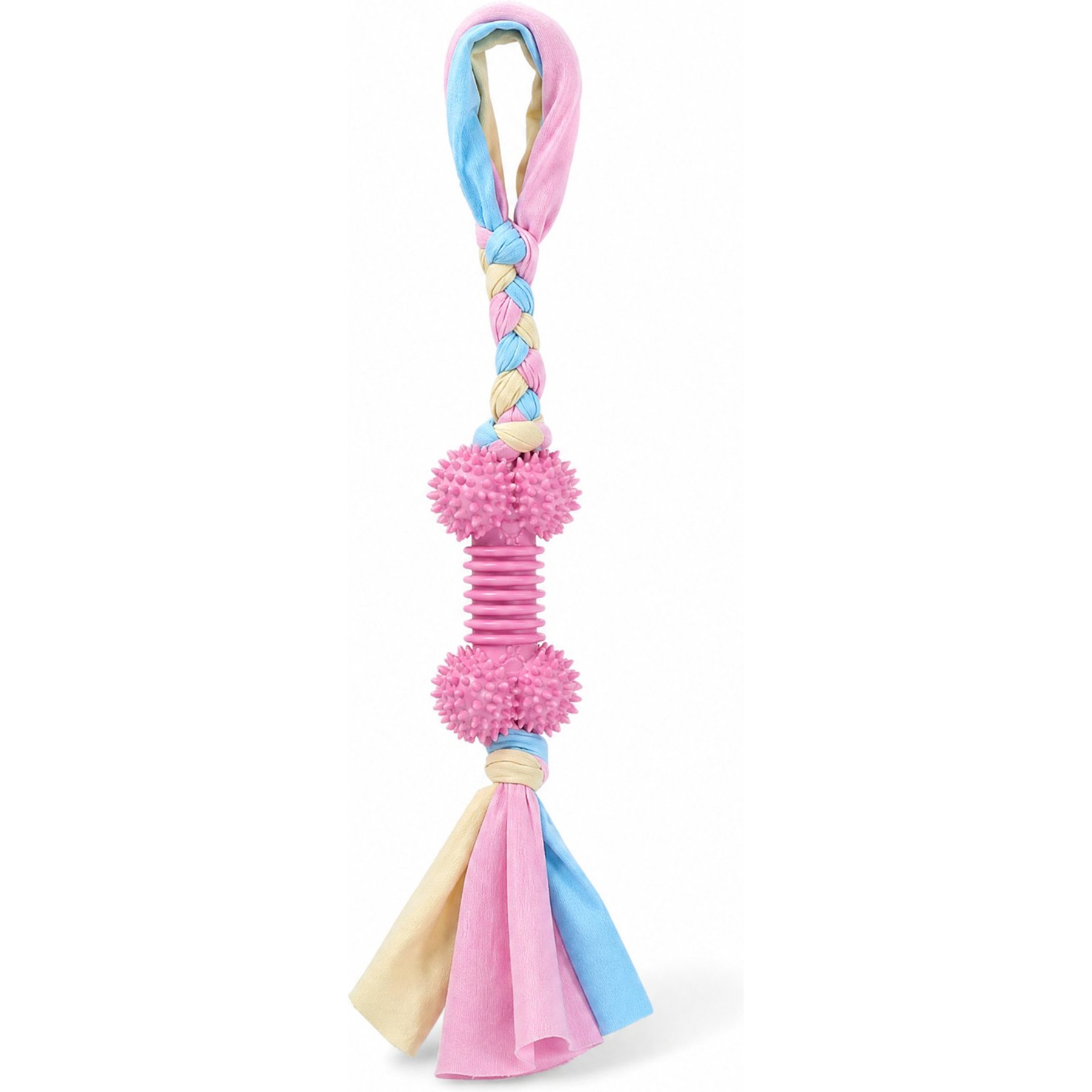 Kseroo Spike Bone Teething Training Chew Dog Toy, Medium, Pink
