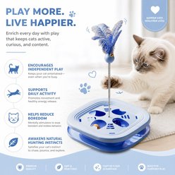 Kseroo Square 4-Section Rotating Bell Cat Teaser Toy, Blue slide 2 of 8