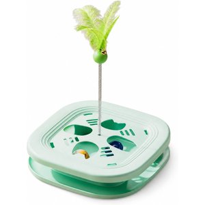 Kseroo Square 4-Section Rotating Bell Cat Teaser Toy, Green
