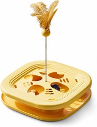 Kseroo Square 4-Section Rotating Bell Cat Teaser Toy, Yellow slide 1 of 9