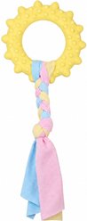 Kseroo Sun Shape Knotted Rope Teething Training Chew Dog Toy, Yellow