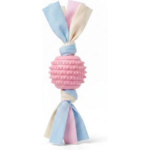 Kseroo Textured Ball Knotted Rope Teething Training Chew Dog Toy, Pink