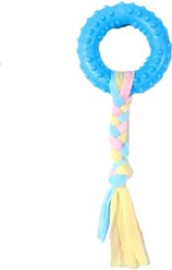 Kseroo Textured Ring Knotted Rope Teething Training Chew Dog Toy, Blue