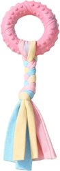 Kseroo Textured Ring Knotted Rope Teething Training Chew Dog Toy, Pink
