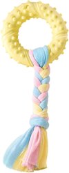 Kseroo Textured Ring Knotted Rope Teething Training Chew Dog Toy, Yellow slide 1 of 7