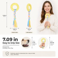 Kseroo Textured Ring Knotted Rope Teething Training Chew Dog Toy, Yellow slide 2 of 7