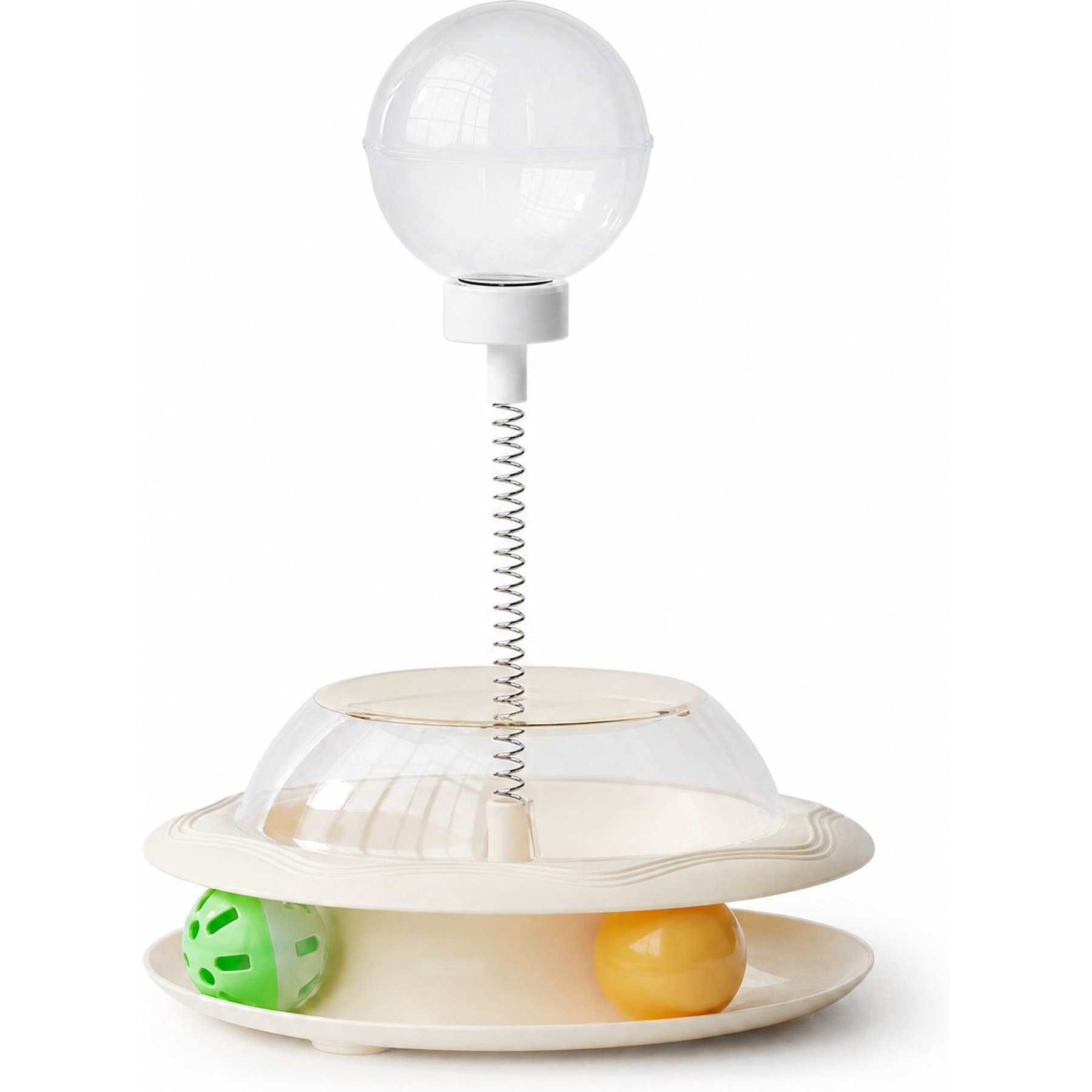 Kseroo Treat-Dispensing Track Ball Cat Toy, Beige