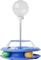 Kseroo Treat-Dispensing Track Ball Cat Toy, Blue