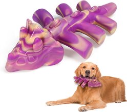 Kseroo Triceratops Beef-Flavored Nylon Tough Chew Dog Toy, Purple