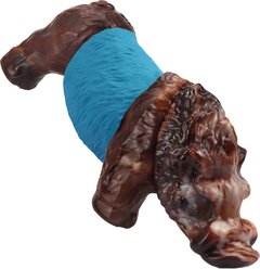 Kseroo Wild Boar Bacon Flavored Rubber & Nylon Hybrid Dog Chew Toy with Squeaker, Blue