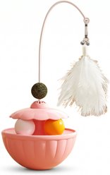 Kseroo Wobbling Cat Teaser with Replaceable Feather Head, Pink