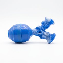 Kseroo Y-Shaped Treat Dispensing Bone Bacon Flavored Nylon Rotating Puzzle Dog Toy, Blue